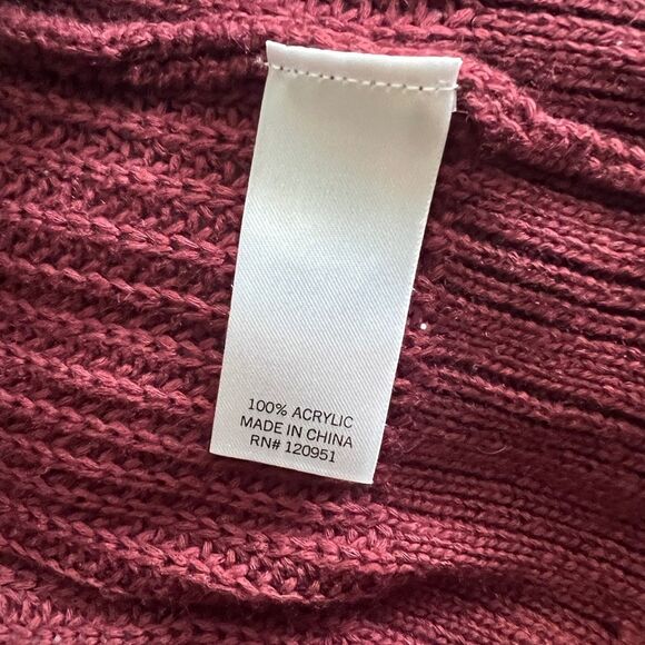 Juniors' SO® Oversized Open Front Cardigan Size XS Burgundy - Picture 9 of 11